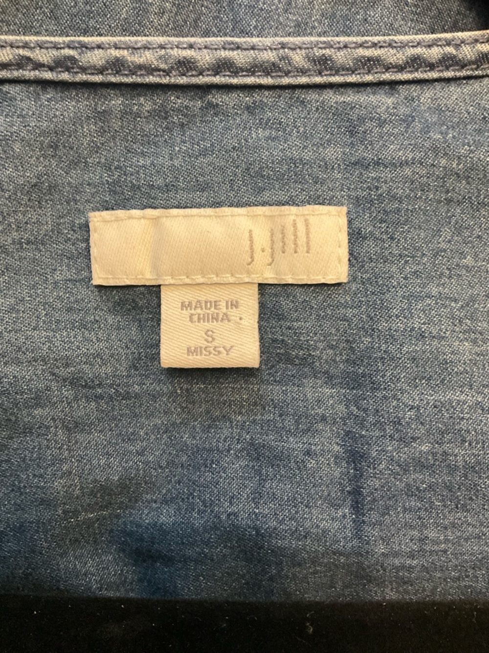J Jill Denim Tunic Dress with Ivory Embroidery - Picture 3 of 4